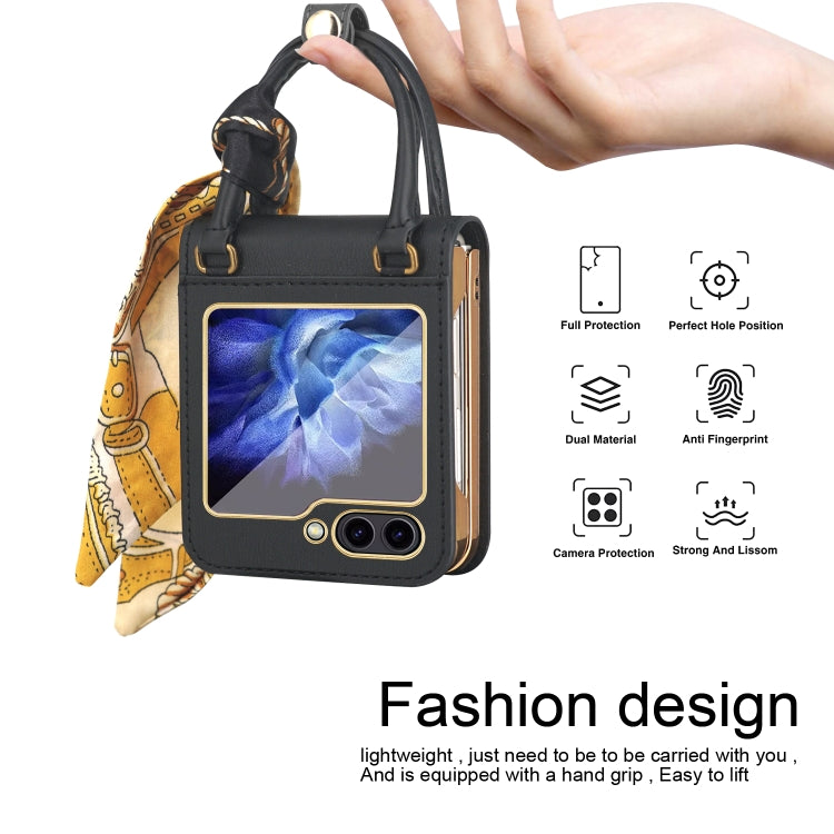 Handbag Design Leather + PC Phone Case - For Samsung Galaxy Z Flip5 - mosaccessories