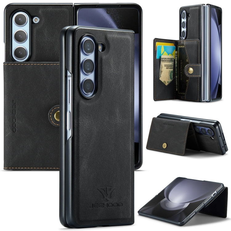 JEEHOOD Retro Magnetic Detachable Wallet Phone Case (Black) - For Samsung Galaxy Z Fold5 - MosAccessories.co.uk