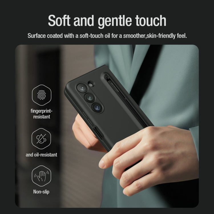 Nillkin Flex Pure PC + Liquid Silicone Phone Case with S Pen (Black) - For Samsung Galaxy Z Fold5 - MosAccessories