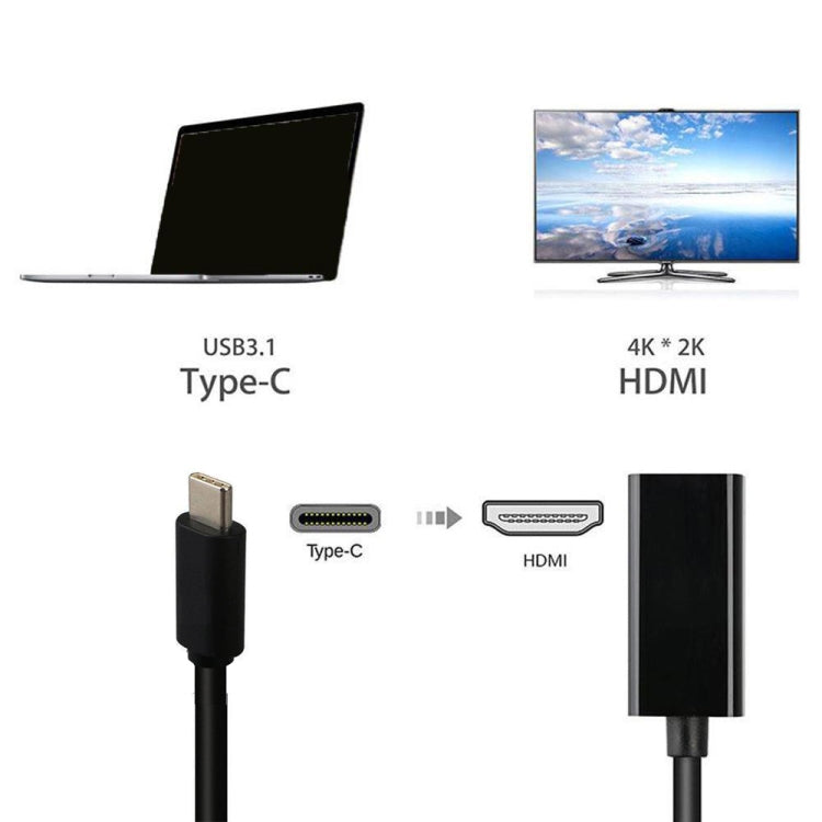 DNX-1 Mini Portable USB 3.1 USB-C to HDMI HD 4K Black Conversion Cable - mosaccessories