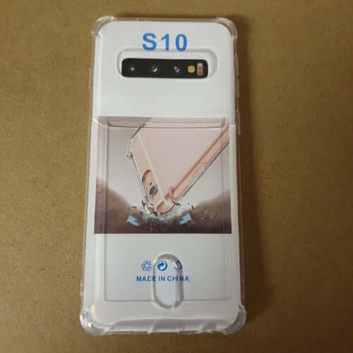 Soft TPU Clear Case With Card Slot - For Samsung S10 - mosaccessories
