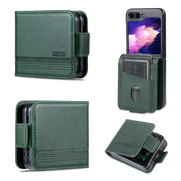 AZNS Magnetic Calf Texture PU Leather Flip Case - For Samsung Galaxy Z Flip5 - mosaccessories