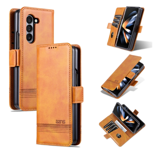 AZNS Magnetic Calf Texture PU Leather Wallet Case - For Samsung Galaxy Z Fold5 - mosaccessories