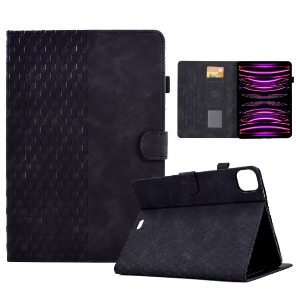 Rhombus Embossed PU Leather Smart Tablet Case - For iPad Pro 11 2022 / 2021 / 2020 - mosaccessories