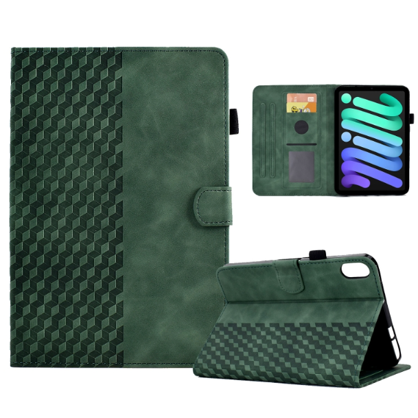 Rhombus Embossed PU Leather Smart Tablet Case - For iPad mini 6th Gen (2021) - mosaccessories