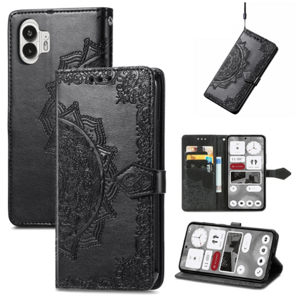 Mandala Flower Embossed PU Leather Phone Case - For Nothing Phone (2) - mosaccessories