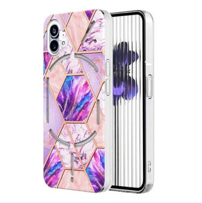 Electroplating Splicing Marble TPU Phone Case - For Nothing Phone (1) - mosaccessories