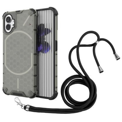 Shockproof Honeycomb Armour Phone Case with Lanyard - For Nothing Phone (1) - mosaccessories