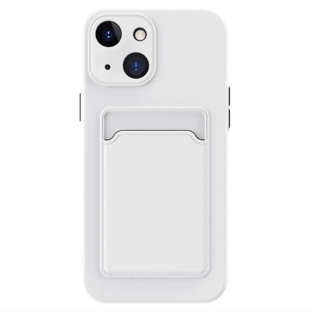 Skin Feel Card Slot Contrast Colour Button TPU Phone Case - For iPhone 15 - mosaccessories