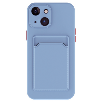 Skin Feel Card Slot Contrast Colour Button TPU Phone Case - For iPhone 15 - mosaccessories