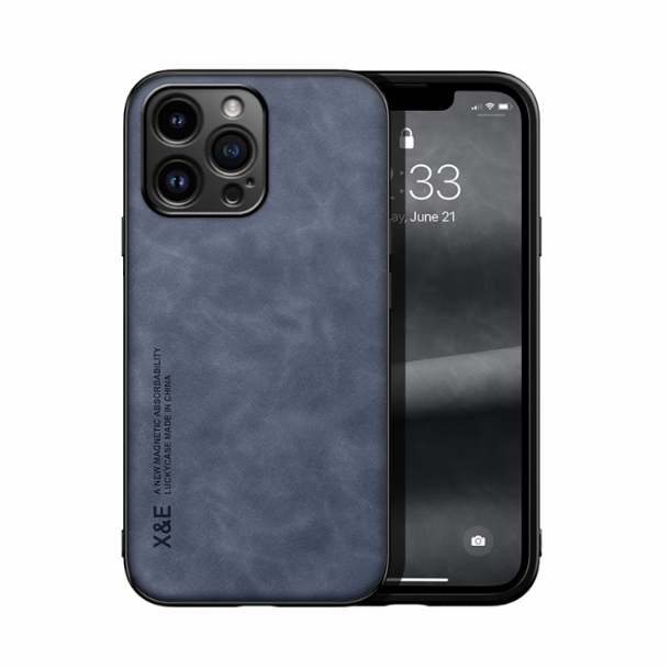 Skin Feel Magnetic Leather Back Phone Case - iPhone 15 Pro Max - mosaccessories