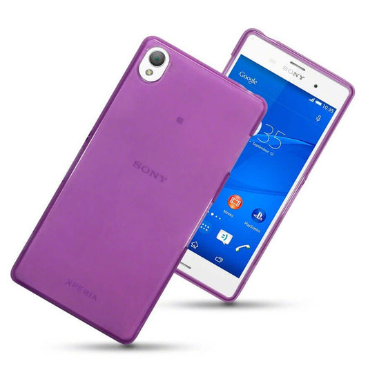 Qubits TPU Gel Purple Case - For Sony Xperia Z3 - mosaccessories