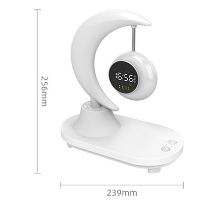 Wireless Charger Bluetooth Moon Audio Atmosphere Light Infinitely Dimmable With Clock Display - MosAccessories.co.uk