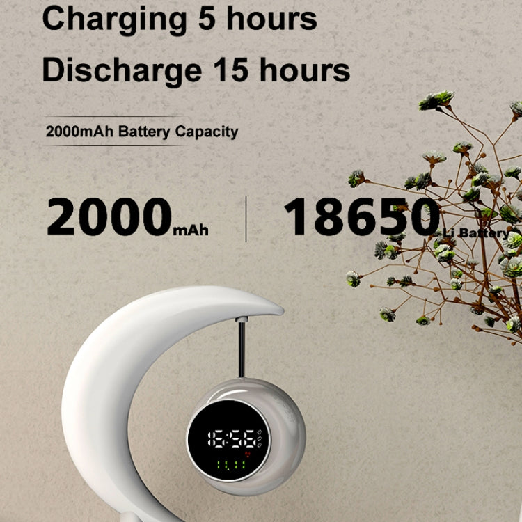 Wireless Charger Bluetooth Moon Audio Atmosphere Light Infinitely Dimmable With Clock Display - MosAccessories.co.uk