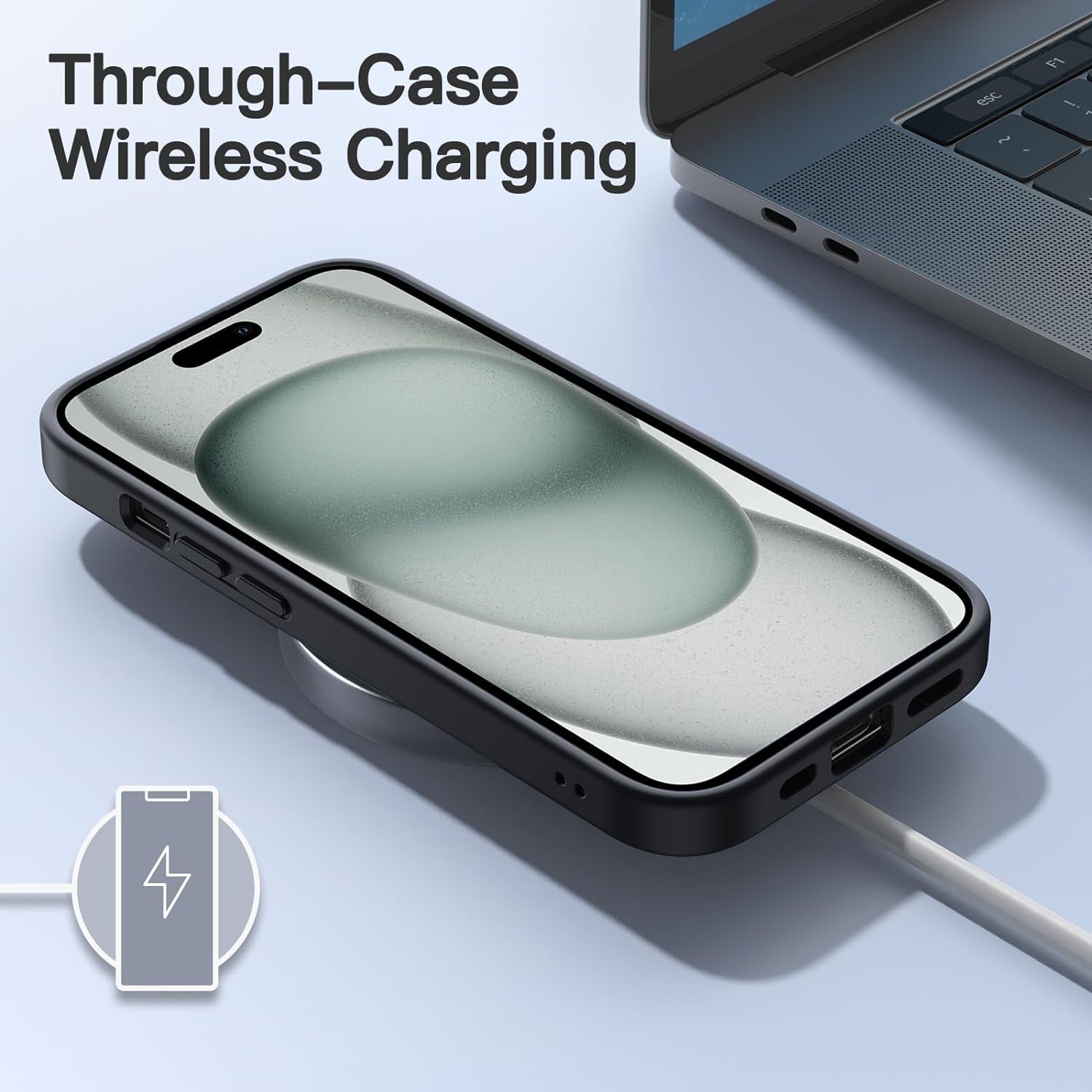 JETech Black Case for iPhone 13 6.1”Shockproof Bumper Frosted Back