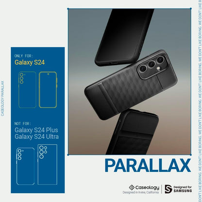 Caseology Parallax Ergonomic 3D Hexa Cube Designed Matte Black Case - For Samsung Galaxy S24