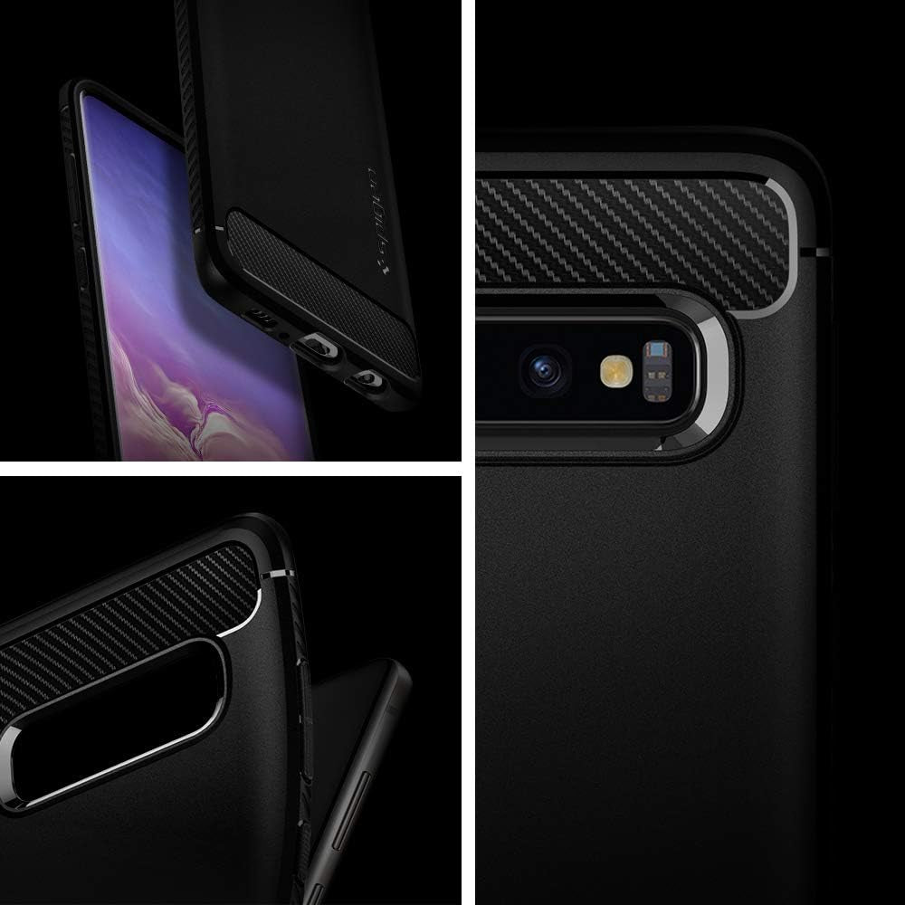 Spigen Rugged Armor Matte Black Case - For Samsung Galaxy S10+ - mosaccessories
