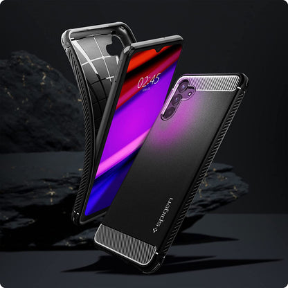 Spigen Rugged Armor Matte Black Case - For Samsung Galaxy A13 5G / A04s - mosaccessories