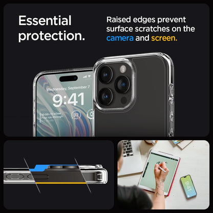 Spigen Ultra Hybrid Crystal Clear Military Grade Shockproof Case - For iPhone 15 Pro Max - mosaccessories