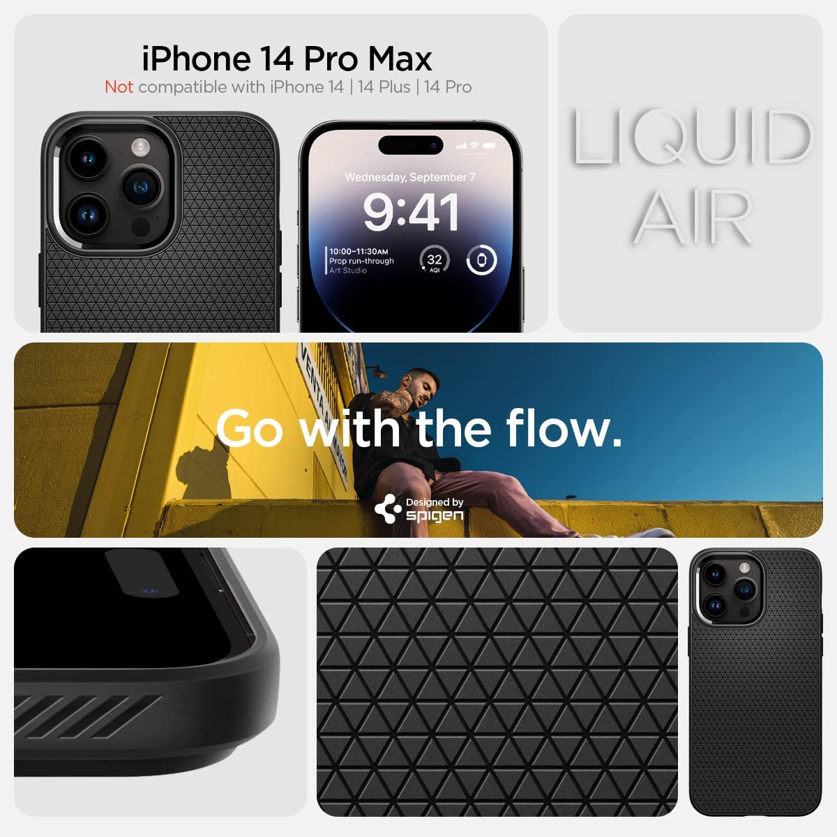 Spigen Liquid Air Case - For iPhone 14 Pro Max - mosaccessories