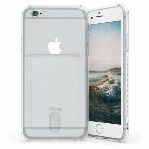 Soft TPU Clear Case With Card Slot - For iPhone 6 / 6s - mosaccessories