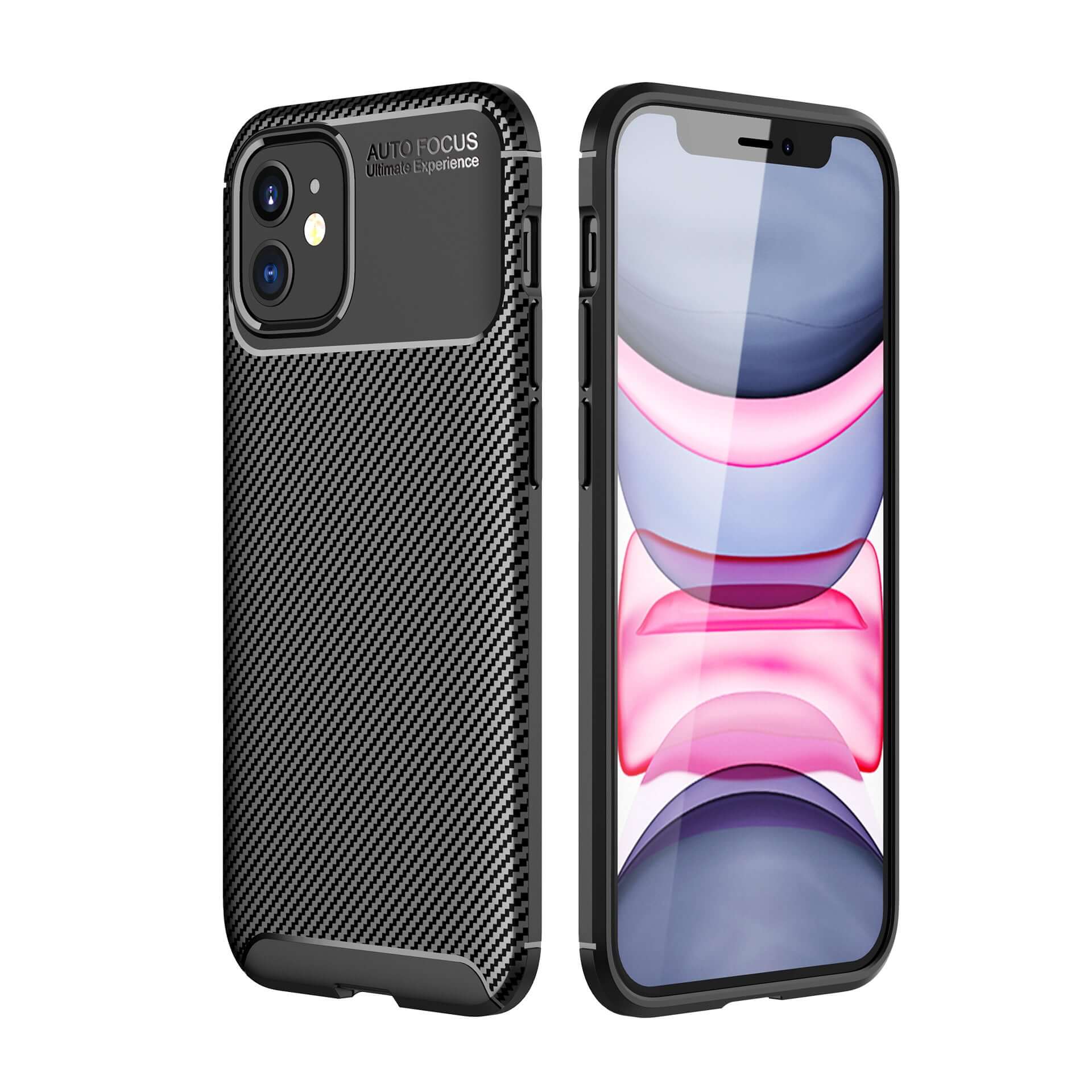 Carbon Fibre TPU Black Case - For iPhone 12 Mini - mosaccessories