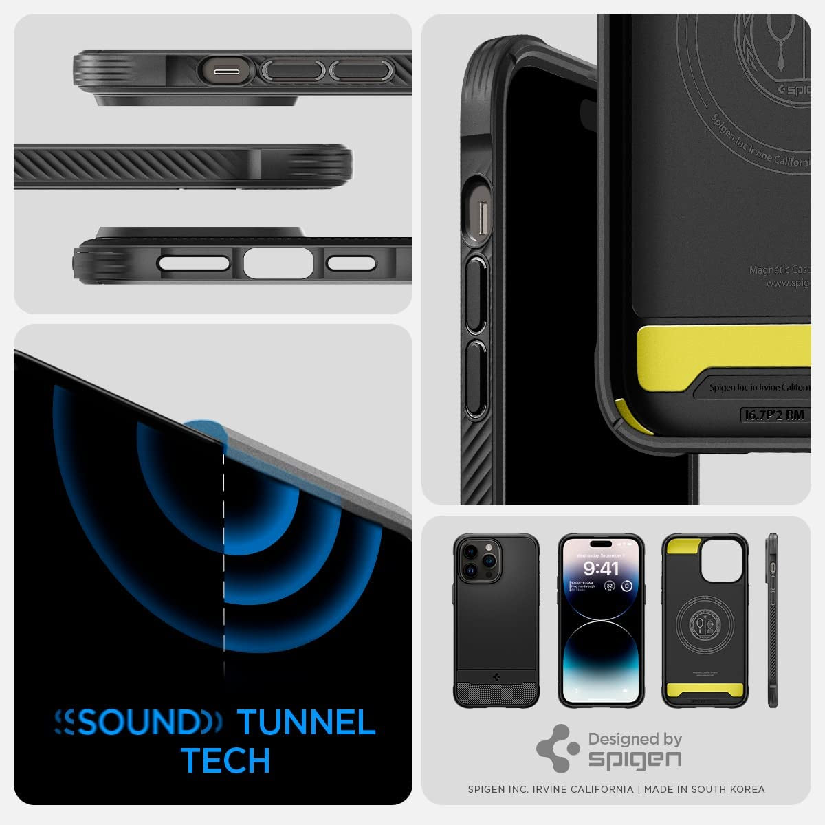 Spigen Rugged Armor Magfit Matte Black Case - For iPhone 14 Pro - mosaccessories