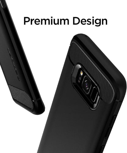 Spigen Rugged Armor Matte Black Case - For Samsung Galaxy S8 - mosaccessories