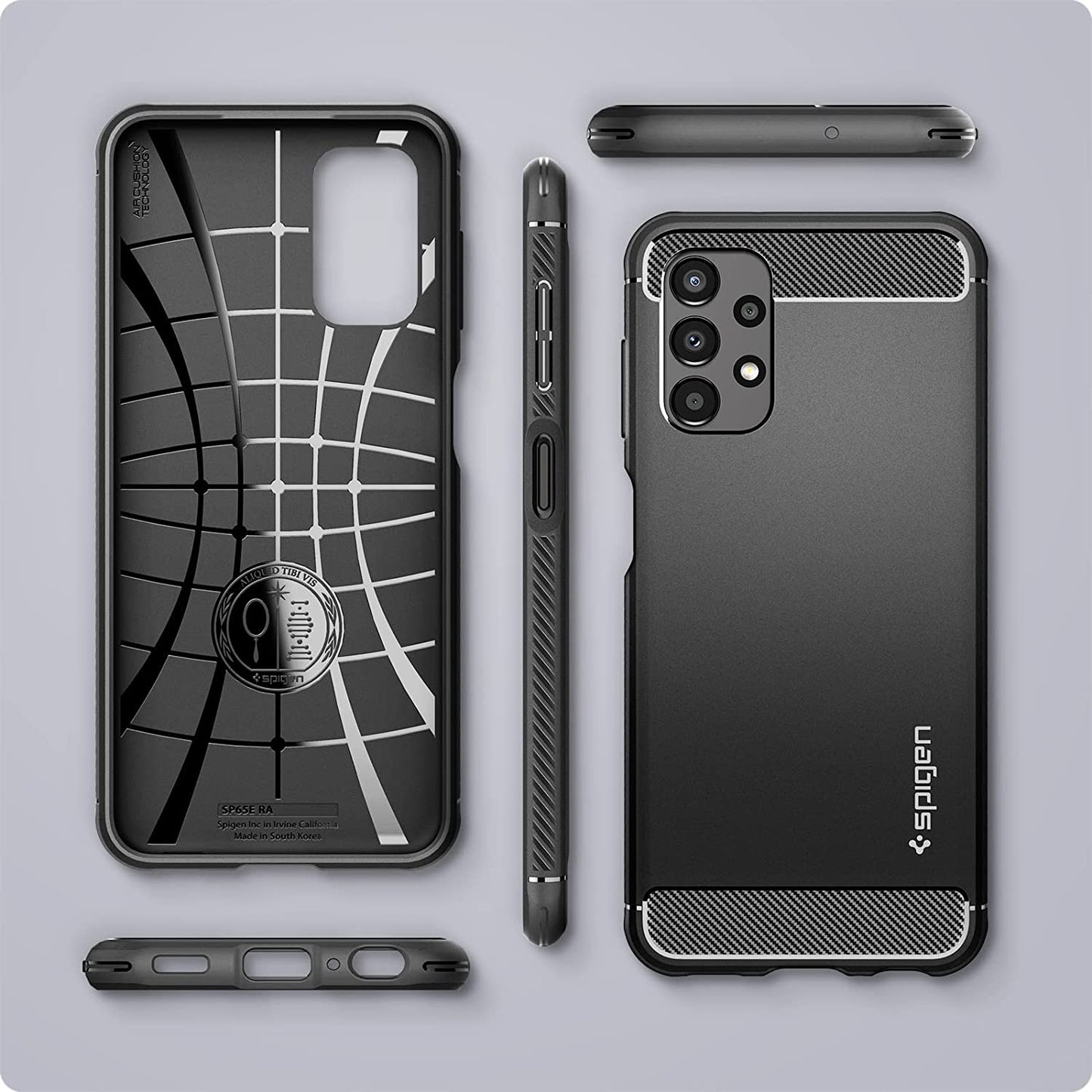 Spigen Rugged Armor Matte Black Case - For Samsung Galaxy A13 4G - mosaccessories