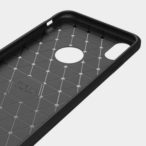 Carbon Fibre Brushed TPU Black Case - For iPhone Xs Max - mosaccessories