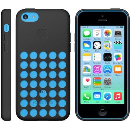 Apple Dot Silicone Black Case - For iPhone 5c - mosaccessories