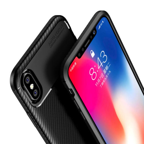 Carbon Fibre TPU Black Case - For iPhone Xs Max - mosaccessories