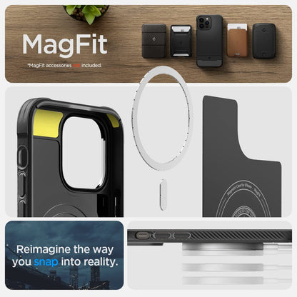 Spigen Rugged Armor Magfit Matte Black Case - For iPhone 14 Pro - mosaccessories