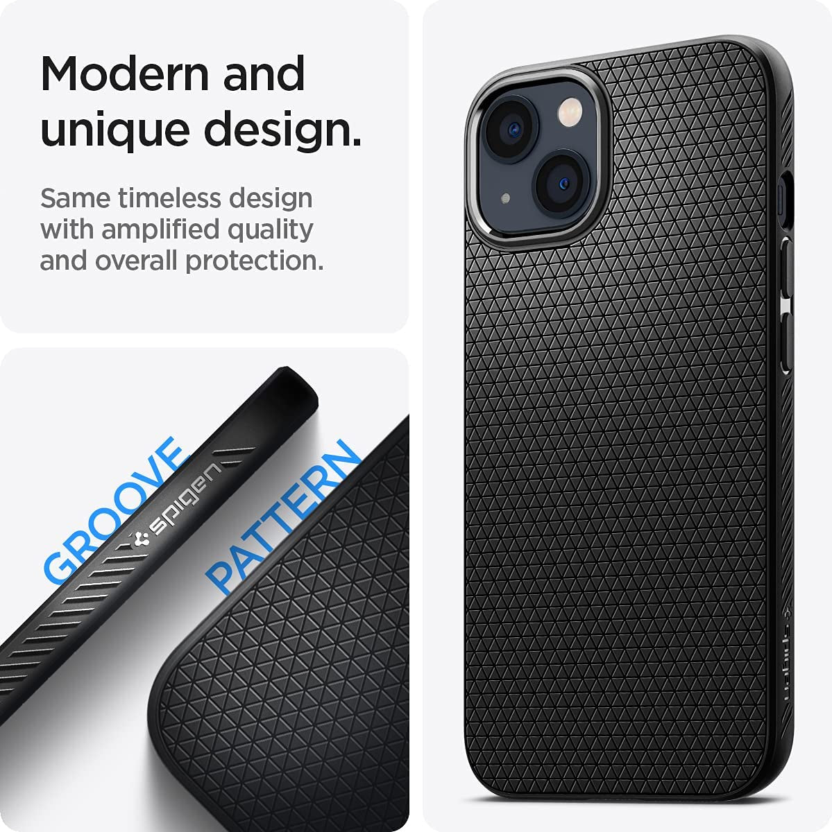 Spigen Liquid Air Matte Black Case - For iPhone 13 Mini - mosaccessories