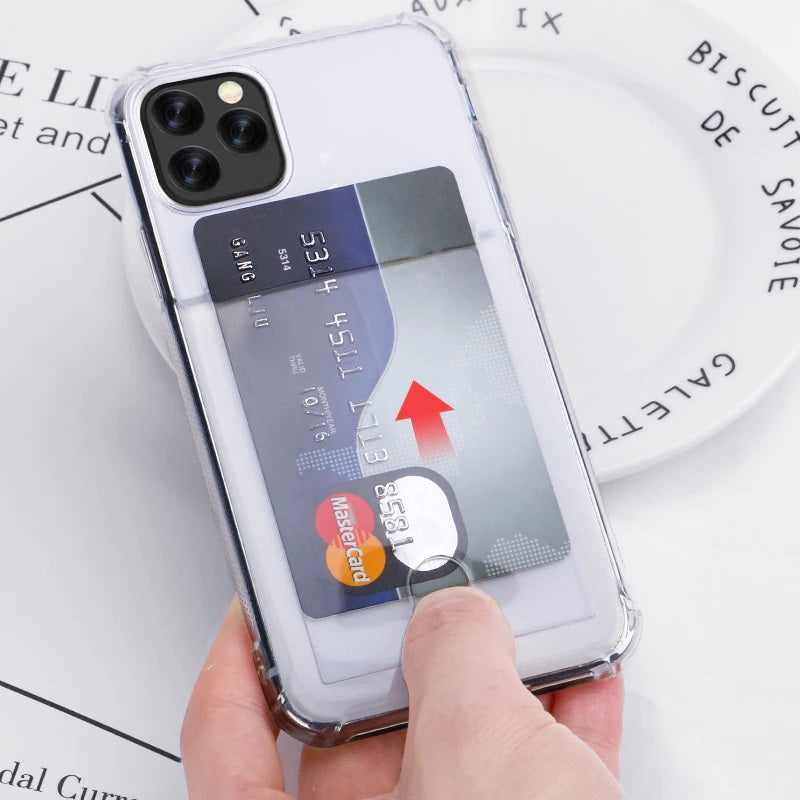 Soft TPU Clear Case With Card Slot - For iPhone 13 - MosAccessories.co.uk
