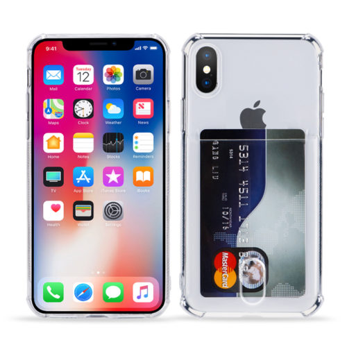 Soft TPU Clear Case With Card Slot - For iPhone X / Xs - mosaccessories