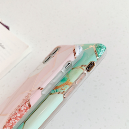 Marble Effect Soft TPU Coral Case - For iPhone X / Xs - mosaccessories
