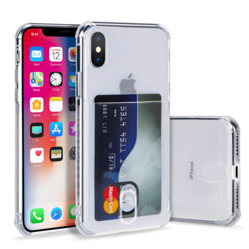 Soft TPU Clear Case With Card Slot - For iPhone Xs Max - mosaccessories