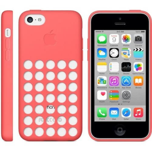 Apple Dot Silicone Pink Case - For iPhone 5c - mosaccessories