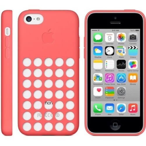 Apple Dot Silicone Pink Case - For iPhone 5c - mosaccessories
