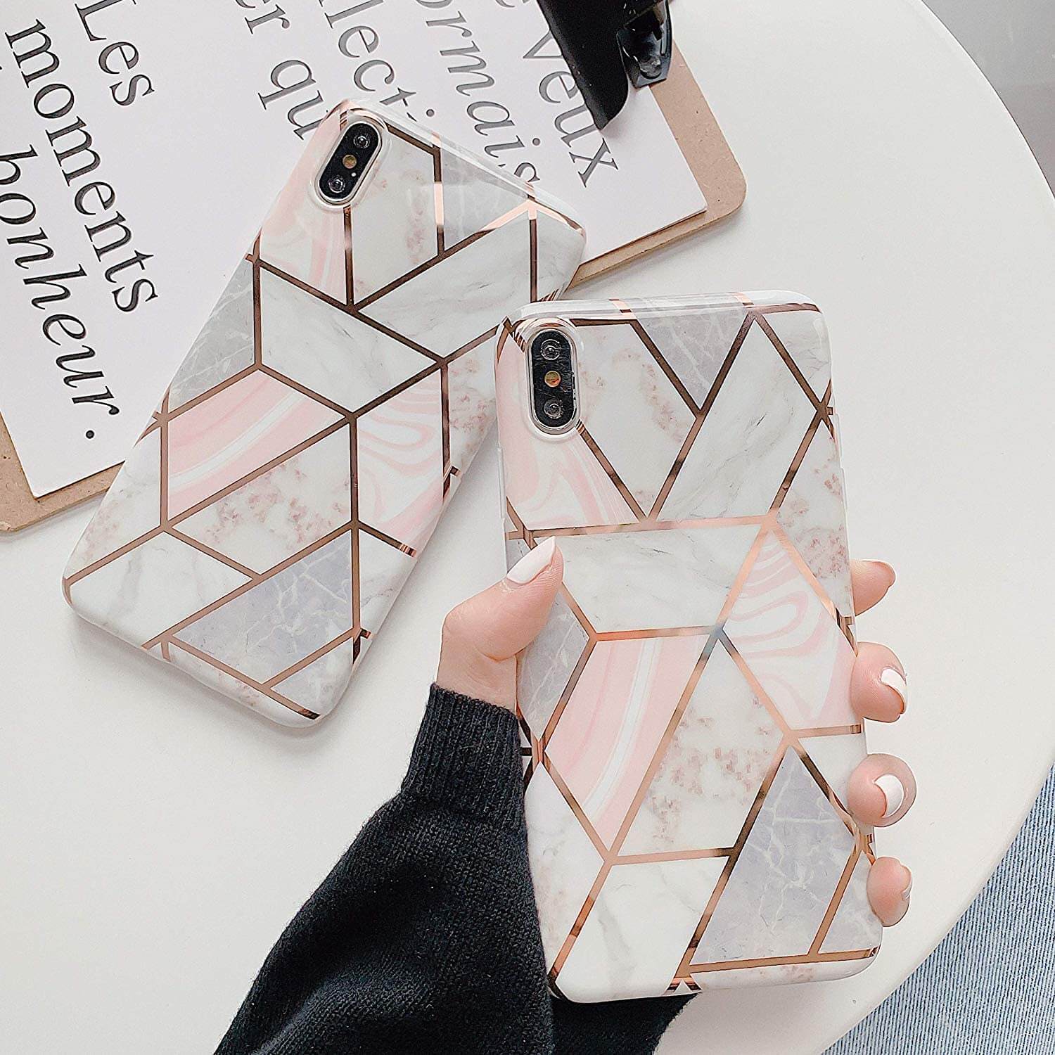 Marble Effect Soft TPU Coral Case - For iPhone 12 Pro Max - mosaccessories