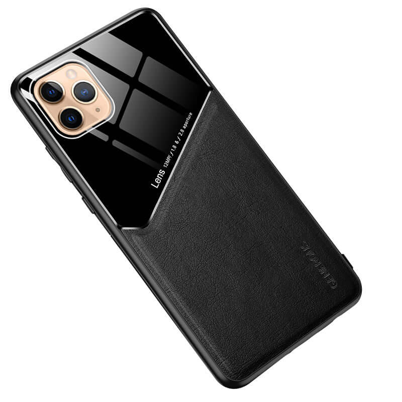 Acrylic + PU Leather Black Case - For iPhone 12 / 12 Pro Case - mosaccessories