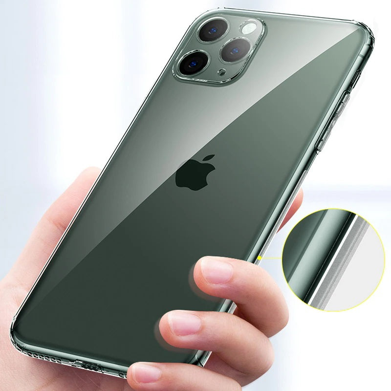 Soft TPU Clear Case with Dust Plug - For iPhone 11 Pro Max - mosaccessories