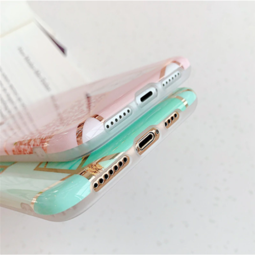 Marble Effect Soft TPU Blue Case - iPhone 12 Mini - mosaccessories